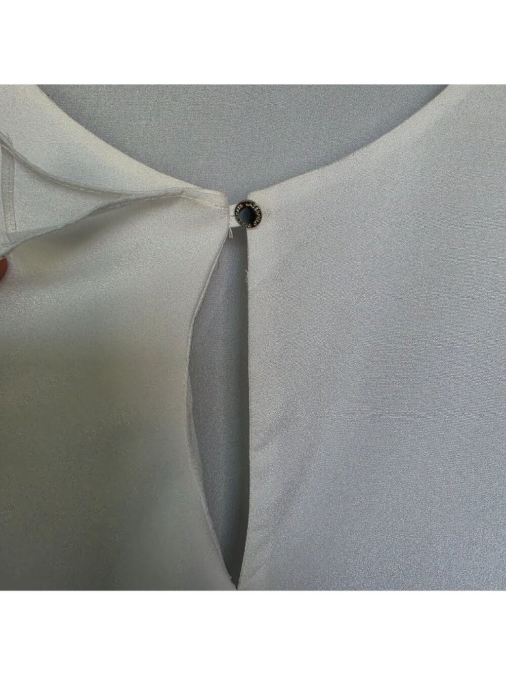 Karl Lagerfeld Paris White Ruffle Blouse Long Sleeve Career Office Top L - Picture 2 of 8